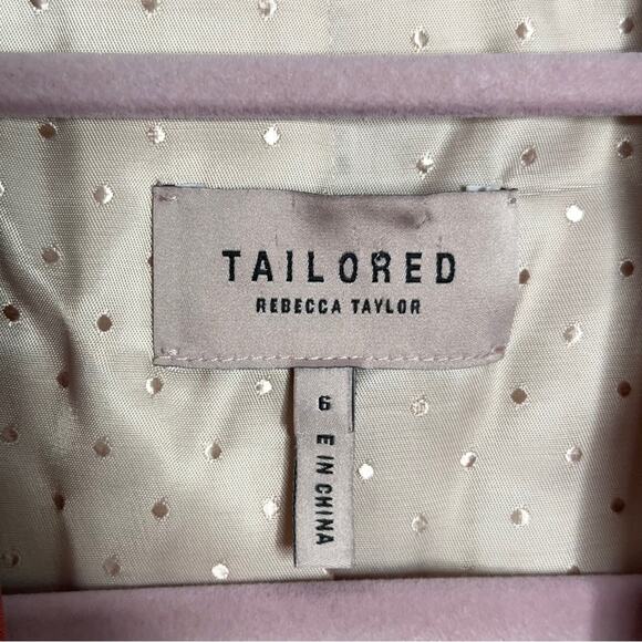 REBECCA TAYLOR Tailored Linen Suit Jacket Blazer Brick Red Orange {VV4} - Picture 7 of 8